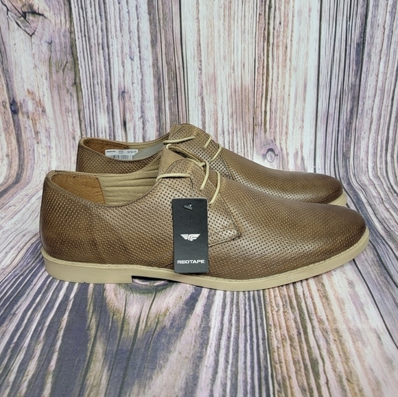 Red Tape Taupe Pin Dot Lace Up Leather Oxfords main image 7